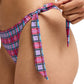Roxy Ladues Tartan Times Tanga Bikini Bottom