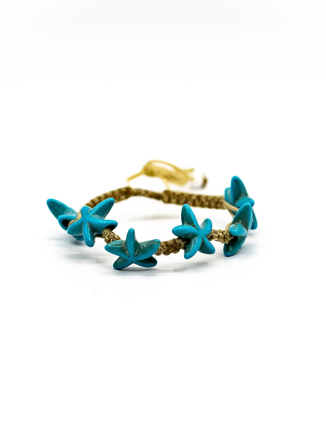 Full Turquoise Stone Starfish With Small Beads Bracelet