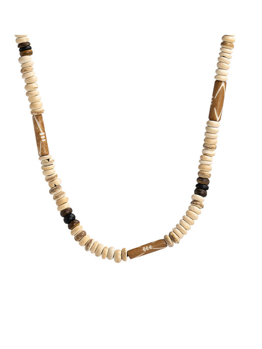 Oblong Bone With Coco Beads Necklace