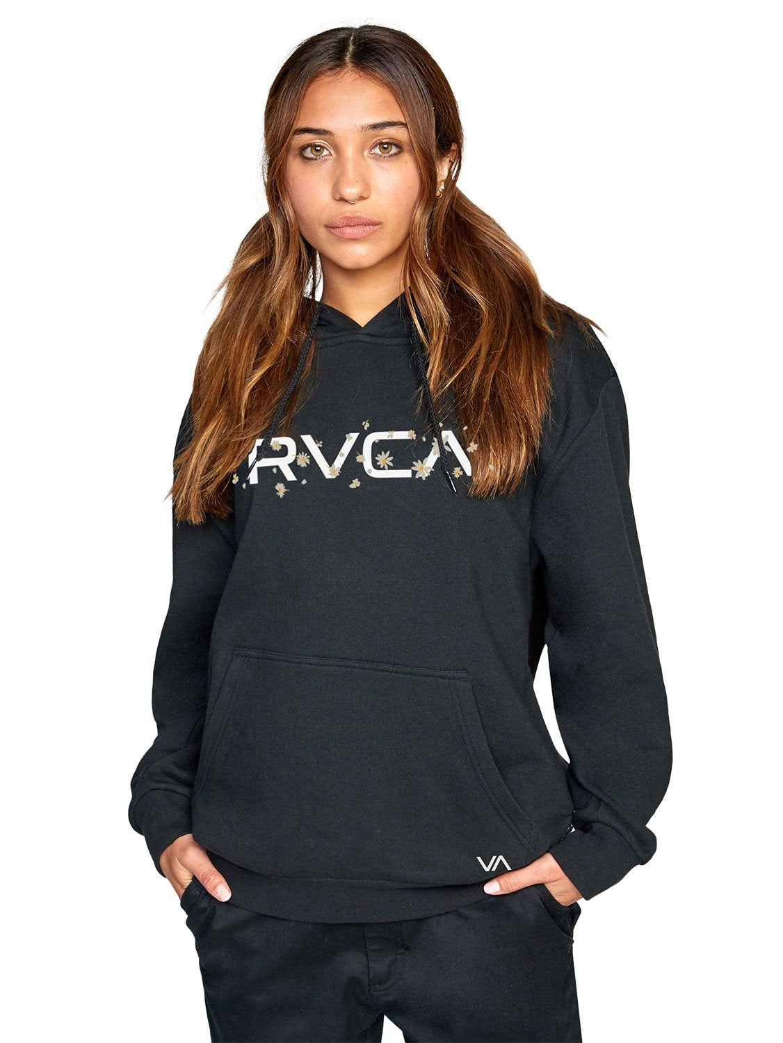 RVCA Ladies Big RVCA Daisy Hooded Pullover