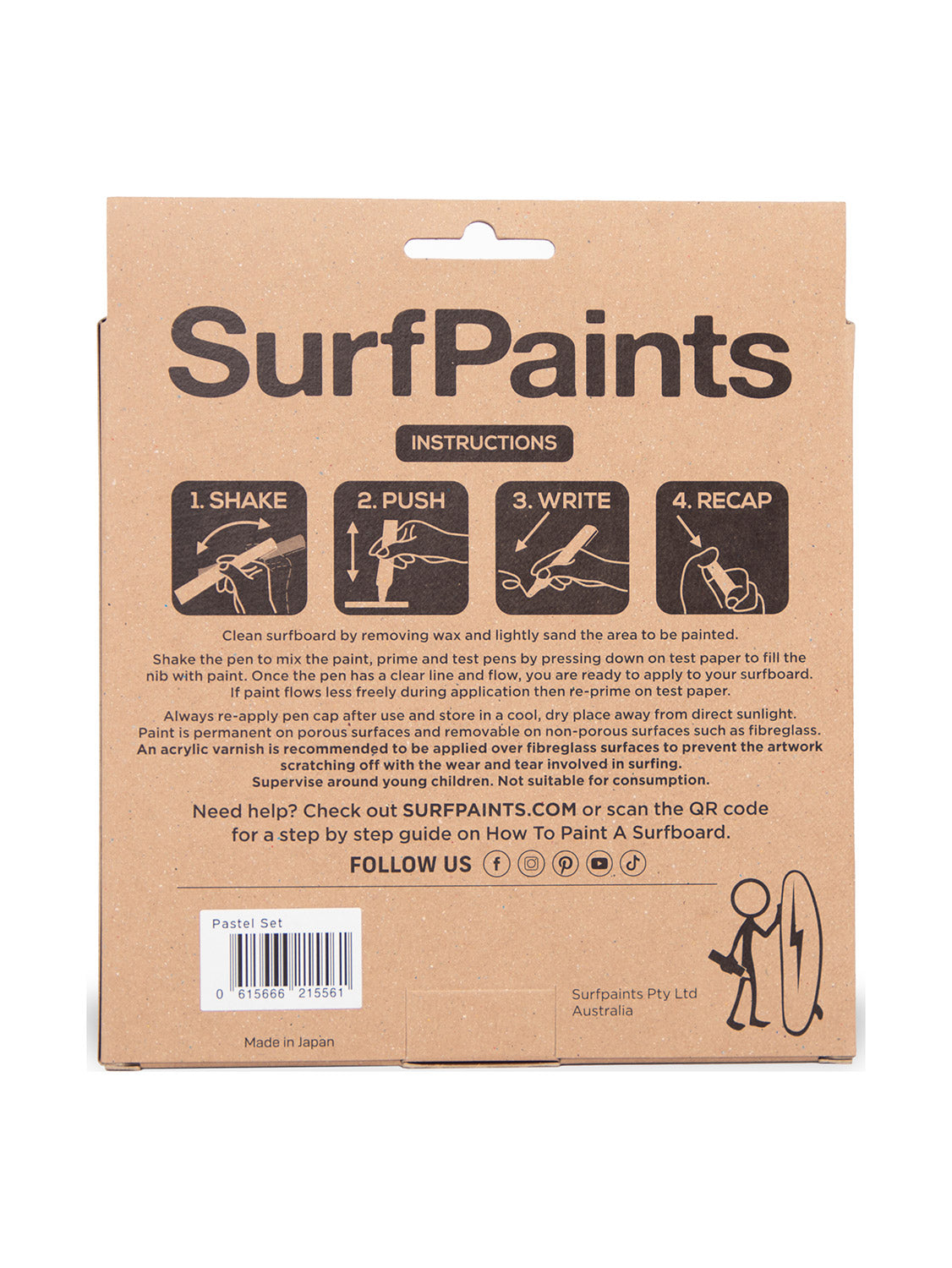SurfPaints Acrylic Water Based Markers Pastel Set