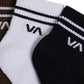 RVCA Ladies VA Mini Crew 3 Pack Socks