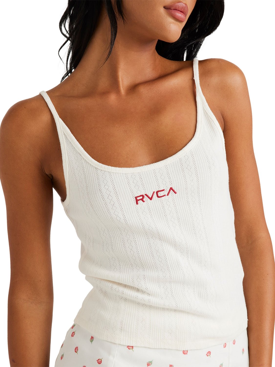 RVCA Ladies Rose Bud Pointelle Tank