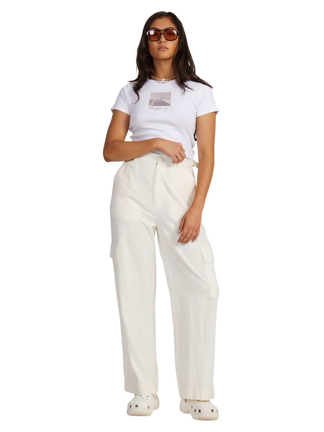 RVCA Ladies Beats Linen Cargo Pants