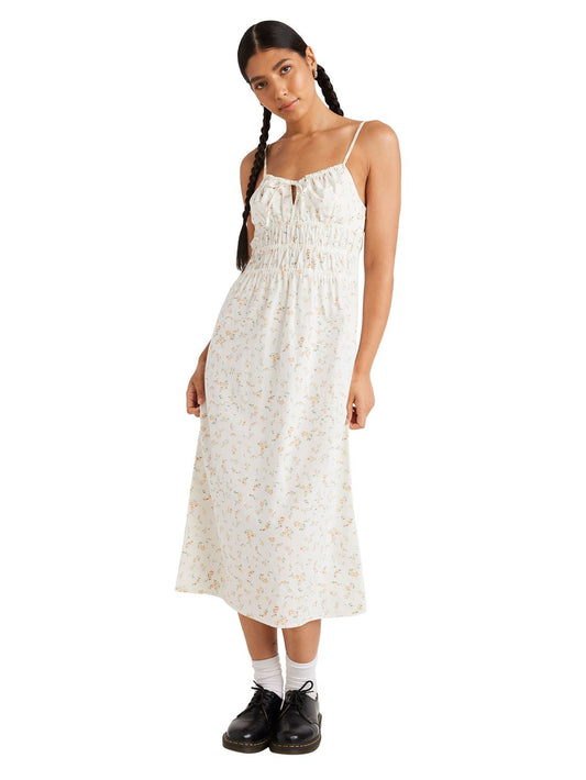 RVCA Ladies Blurred Ditsy Gathered Midi Dress