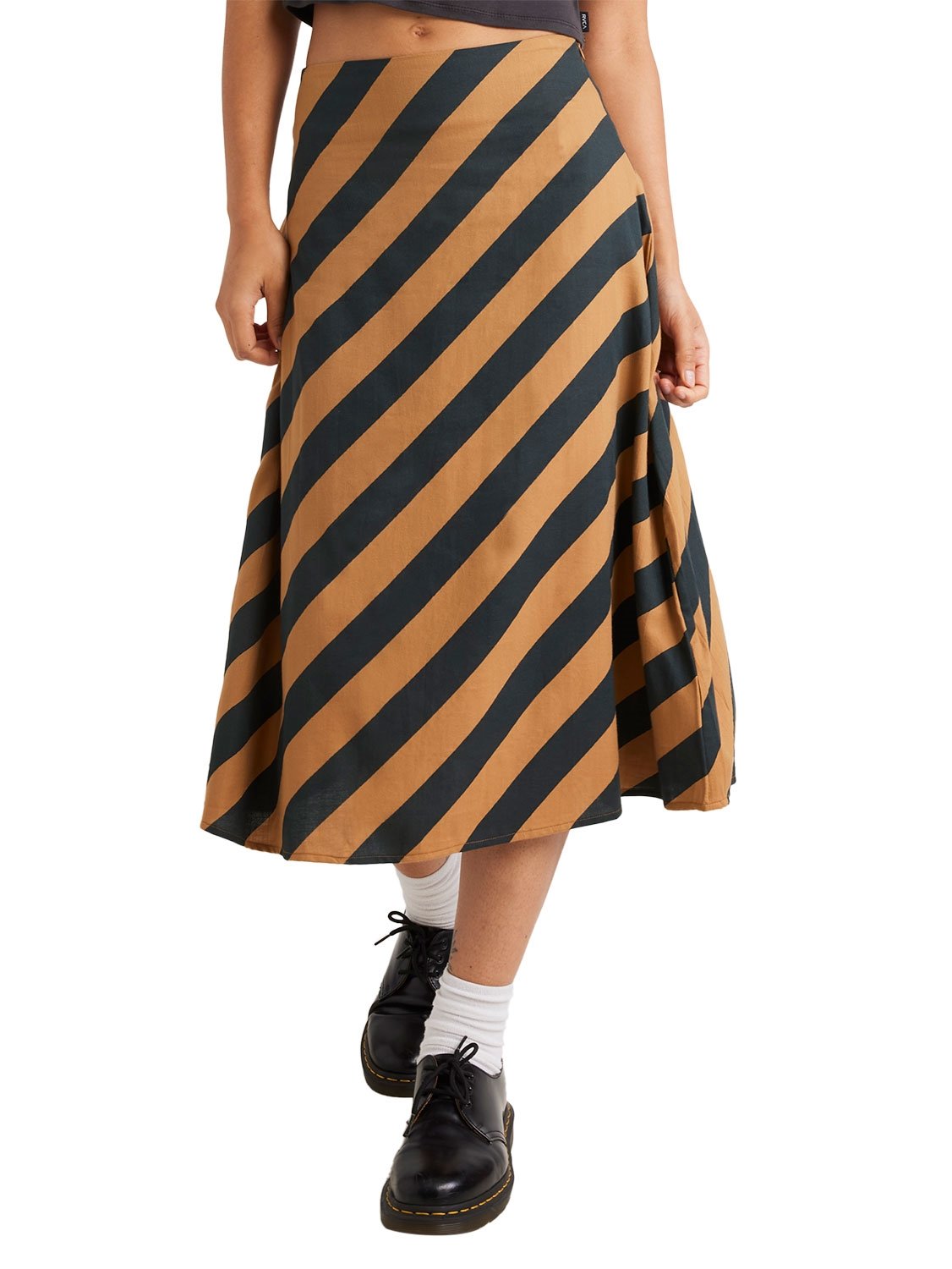 RVCA Ladies Milspec Stripe Annika Midi Skirt