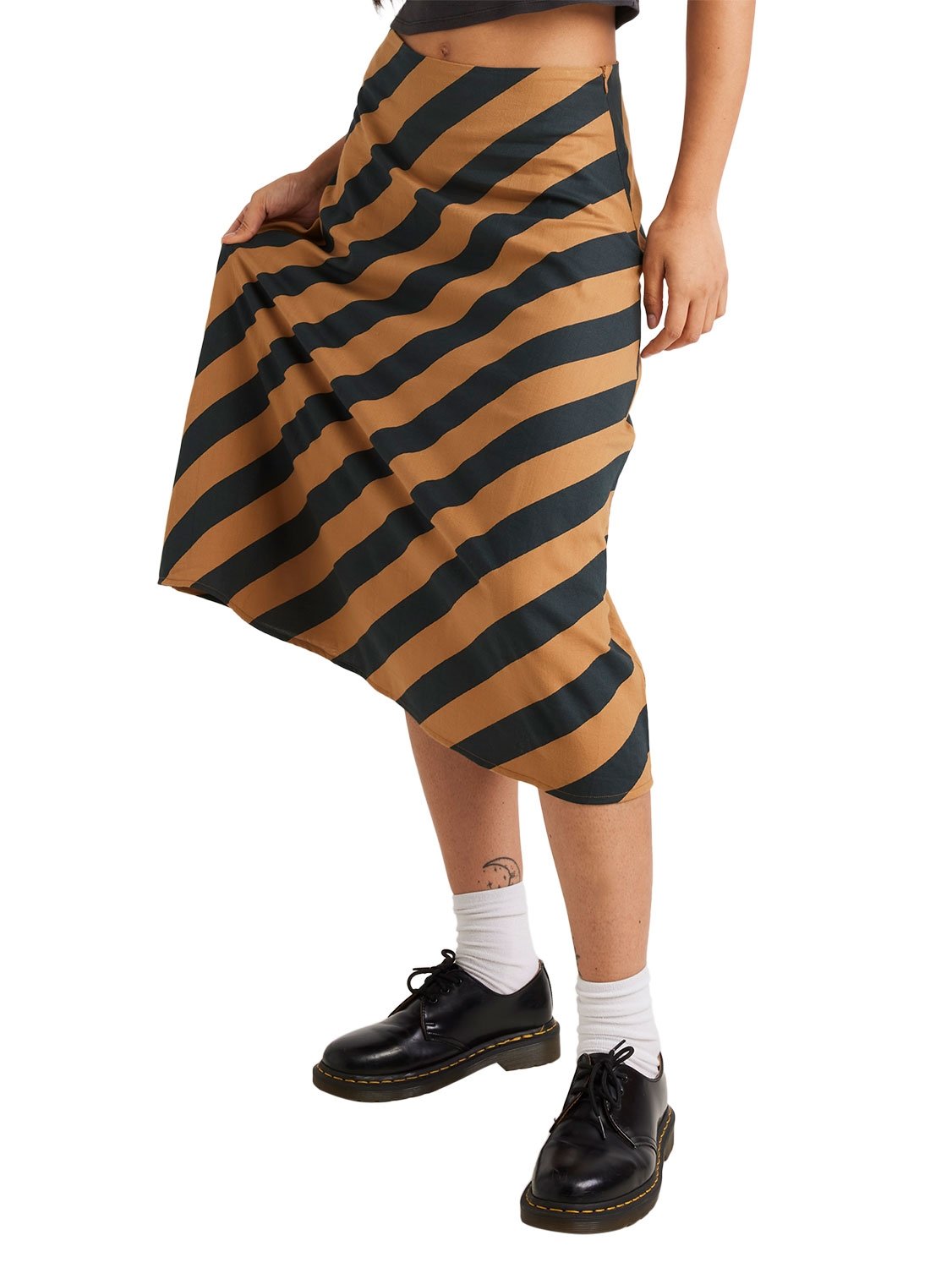 RVCA Ladies Milspec Stripe Annika Midi Skirt