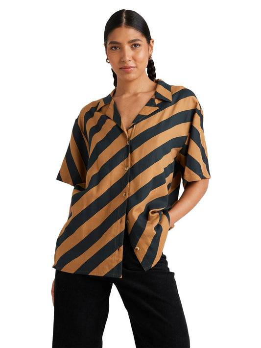 RVCA Ladies  Milspec Stripe Overshirt
