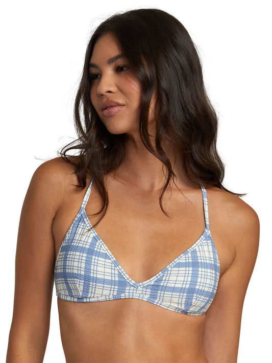 RVCA Ladies Vintage Plaid Crossback Bikini Top