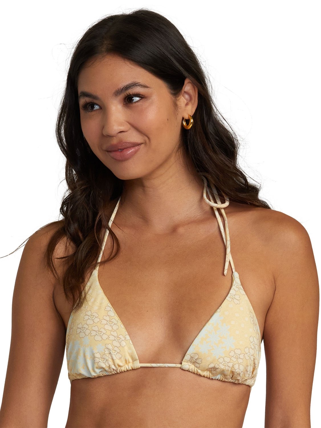 RVCA Ladies Floral Collage Slide Tri Bikini Top