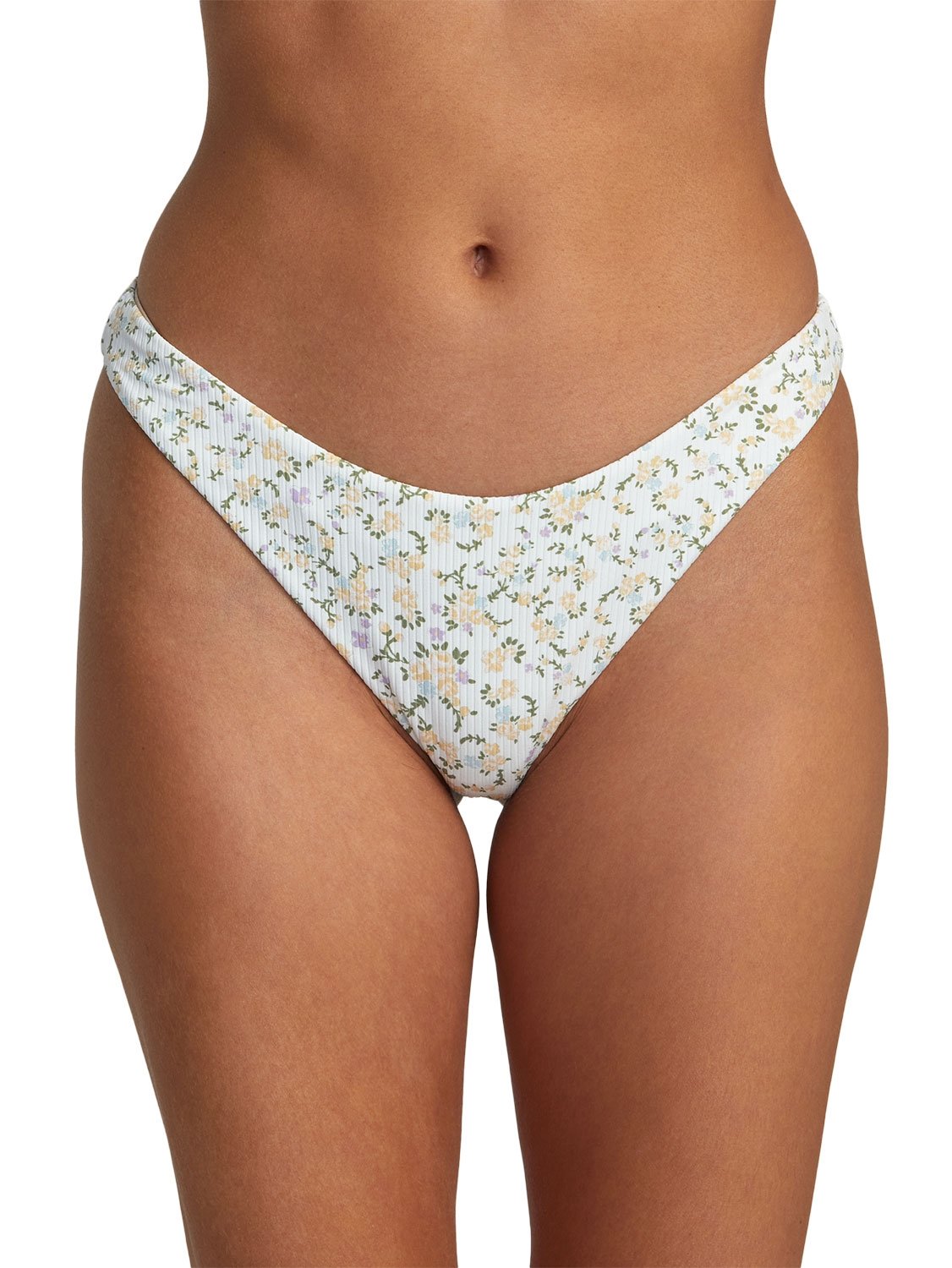 RVCA Ladies Ditsy Rib Medium French Bikini Bottom