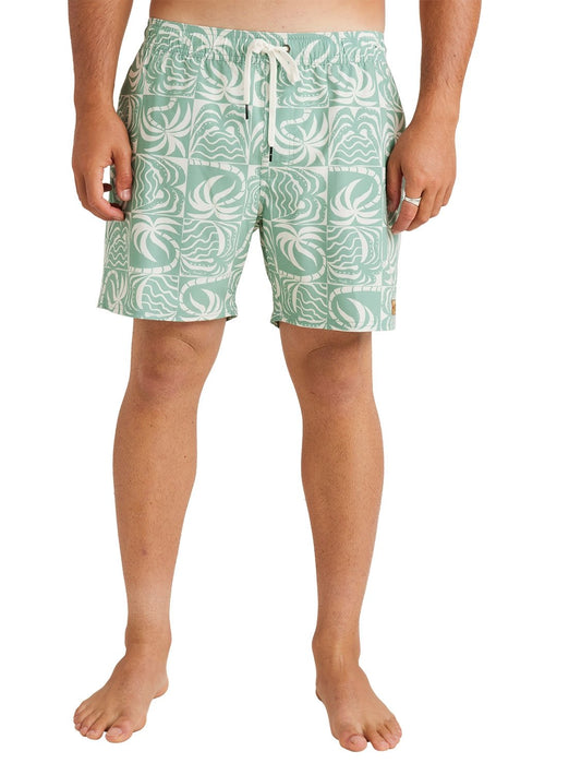 RVCA Men's Exotica Print Elastic 17" Volley