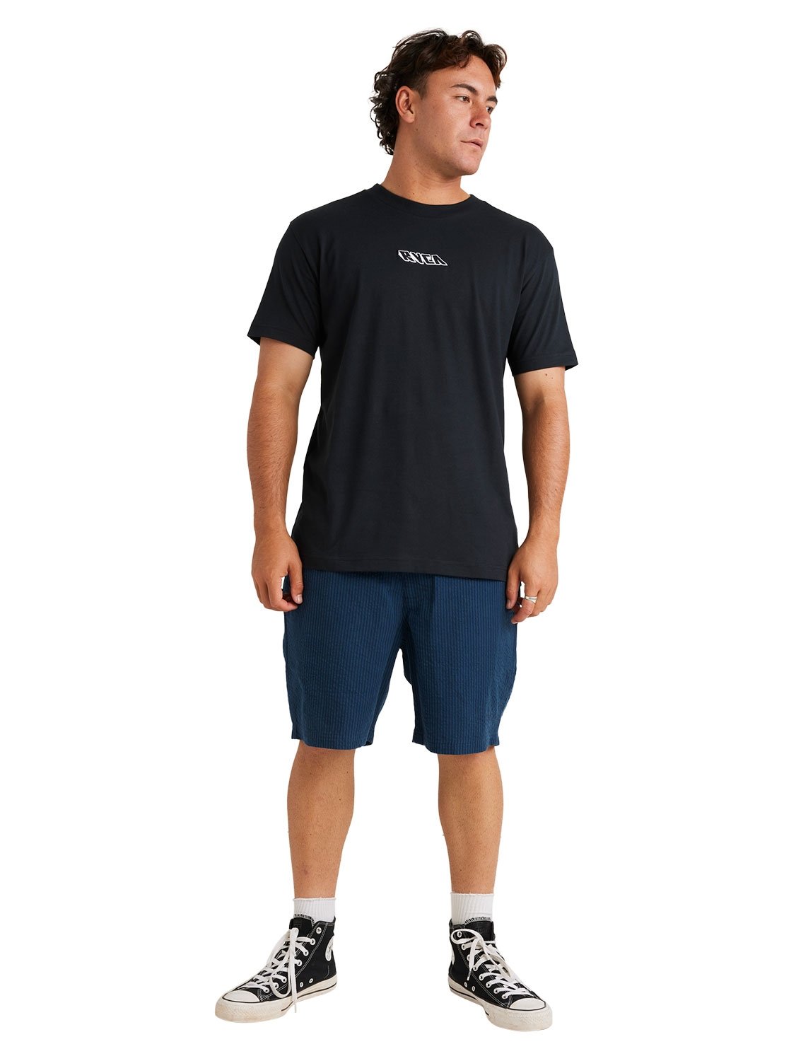 RVCA Men's Seered Striped Elastic Walkshort