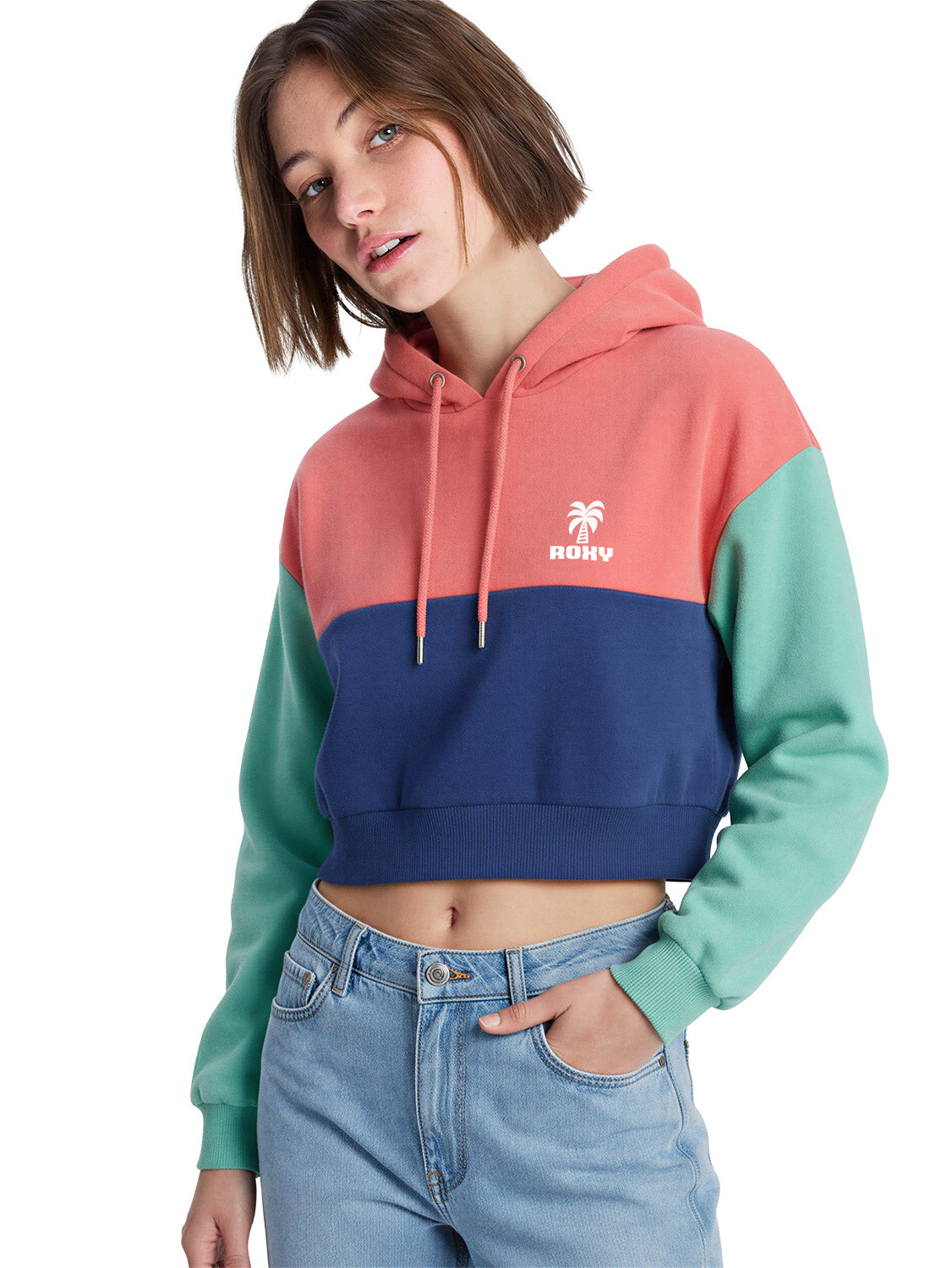 Roxy Ladies Heart Again Colour Block Hoodie