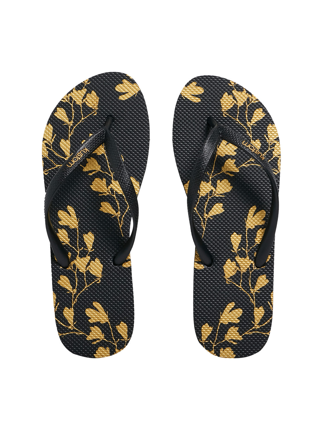 Kustom Ladies Classic Gold Floral Flip Flop