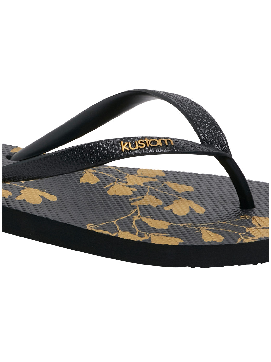 Kustom Ladies Classic Gold Floral Flip Flop