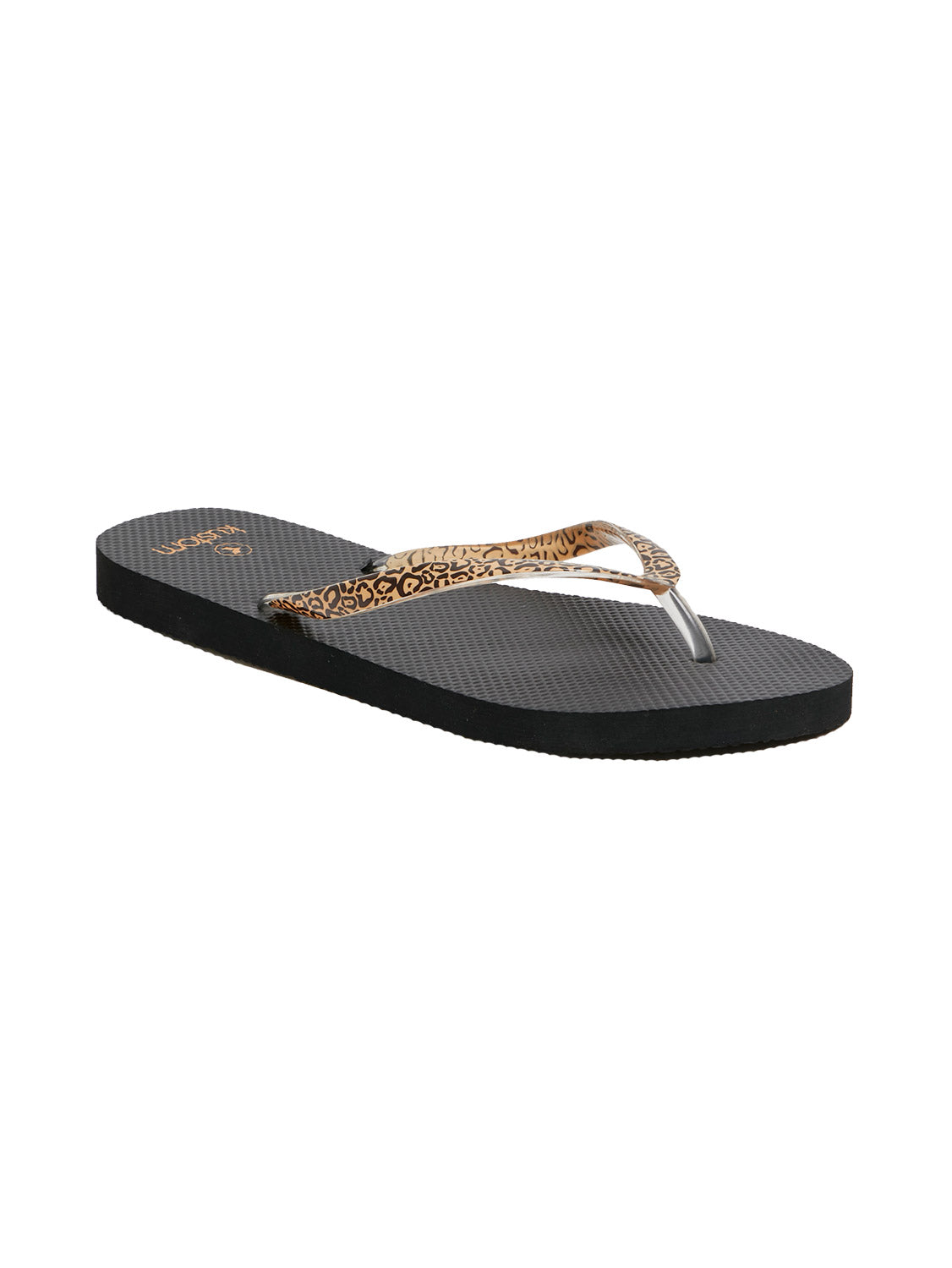 Kustom Ladies Classic Black Leopard Flip Flop