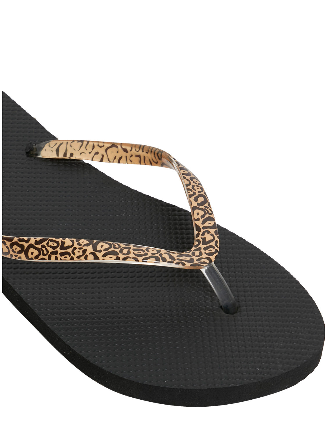 Kustom Ladies Classic Black Leopard Flip Flop