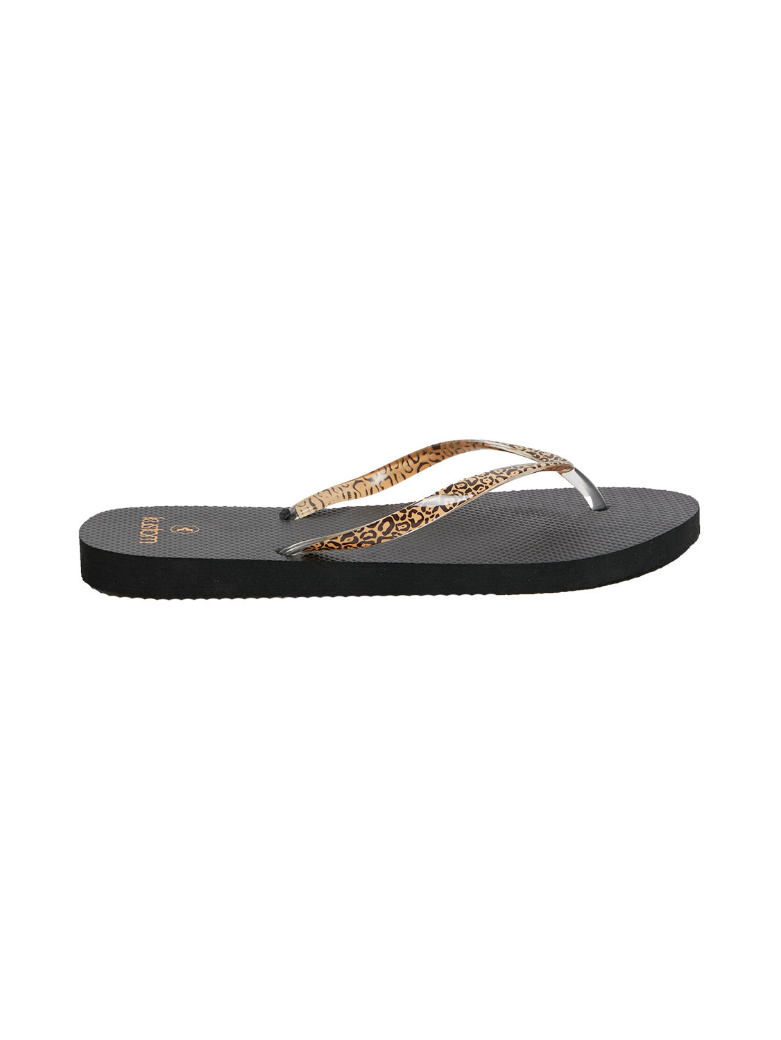 Kustom Ladies Classic Black Leopard Flip Flop