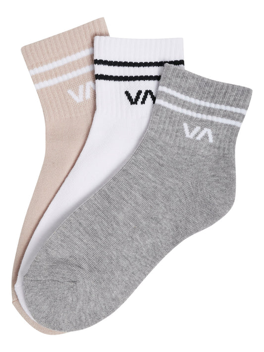 RVCA Ladies VA Mini Crew Socks 3 Pack